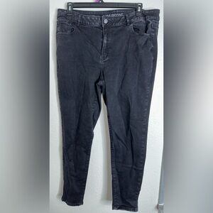 LANE BRYANT Mid-Rise Super-Stretch Skinny Jeans Plus Size 22 Black 5-Pocket